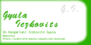 gyula iczkovits business card
